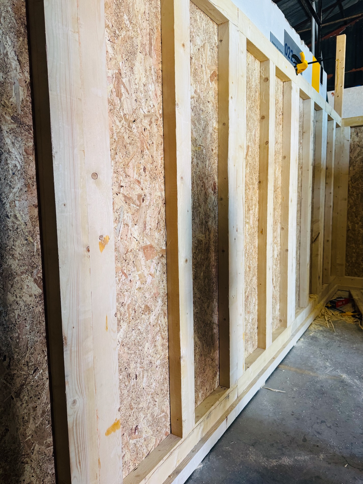 Close view of timber workshop construction details